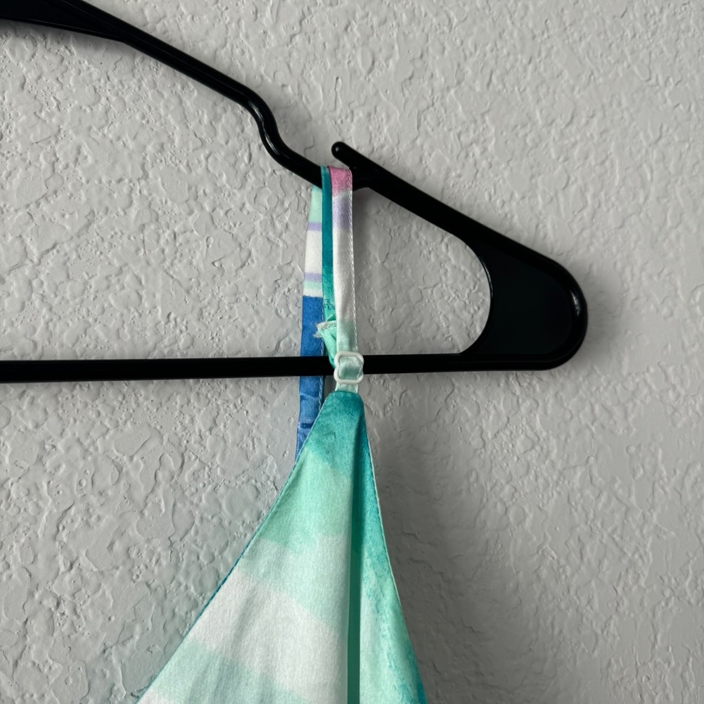 Blue Watercolor Silk Midi Dress - Picture 8 of 8